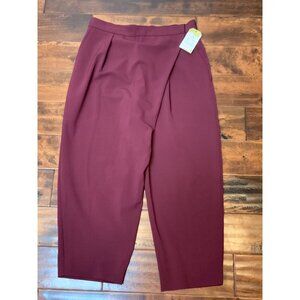 Antonio Marras Maroon Wool Wide Leg Crop Dress Pants, Size 10 (US) 44 (IT)